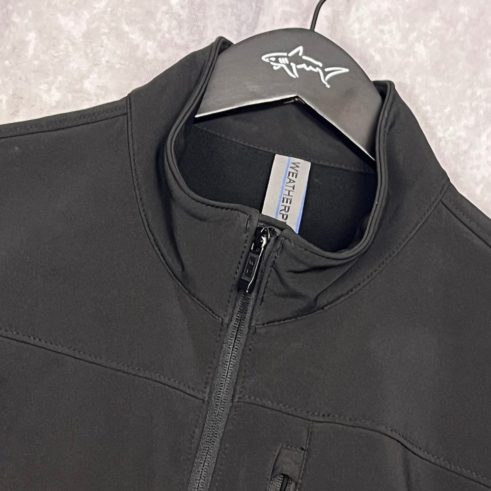 Weatherproof Softshell Jacket Mens Large Black Excellent Fleece Lined Full Zip